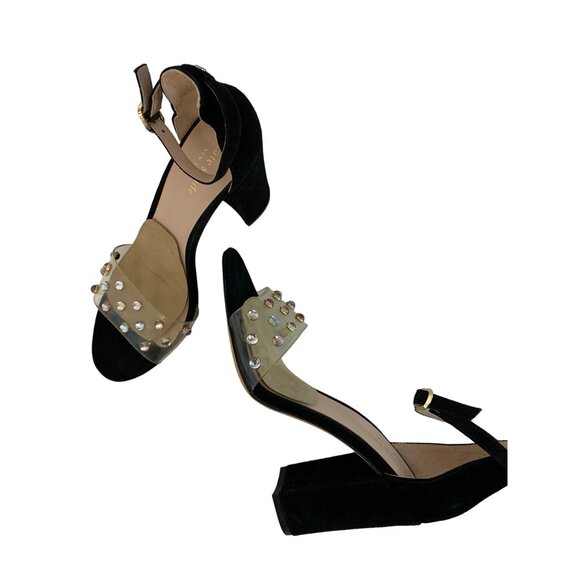 Kate Spade New York Marci Black Sandals Embellished PVC Strap Size 7M 7285 - Picture 13 of 14